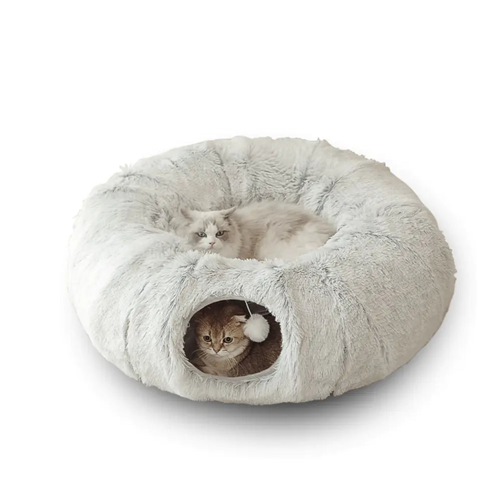 2 In 1 Round Tunnel Cat Beds - PawLuxe