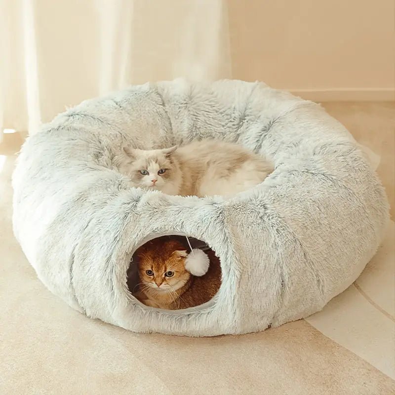 2 In 1 Round Tunnel Cat Beds - PawLuxe