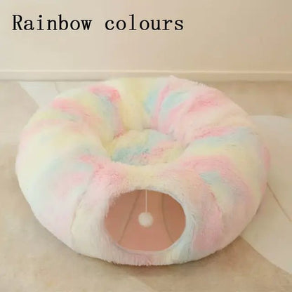 2 In 1 Round Tunnel Cat Beds - PawLuxe
