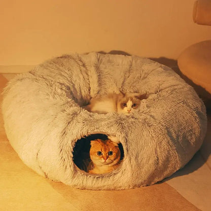 2 In 1 Round Tunnel Cat Beds - PawLuxe