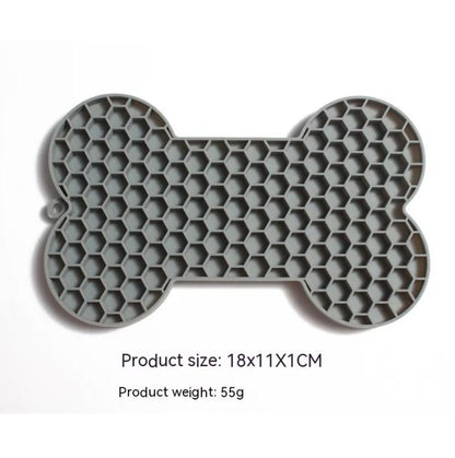 Bone Silicone Licking Dog Slow Food Mat - PawLuxeBone Silicone Licking Dog Slow Food Mat