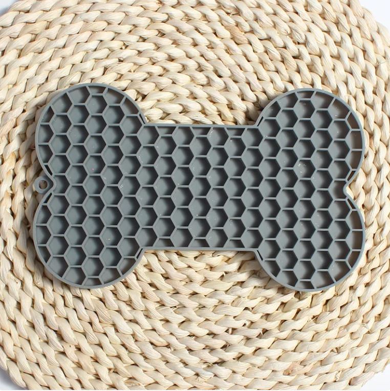 Bone Silicone Licking Dog Slow Food Mat - PawLuxeBone Silicone Licking Dog Slow Food Mat
