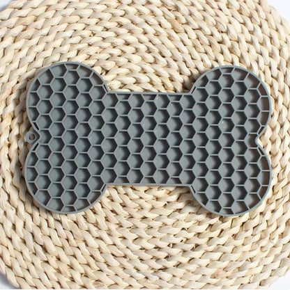 Bone Silicone Licking Dog Slow Food Mat - PawLuxeBone Silicone Licking Dog Slow Food Mat