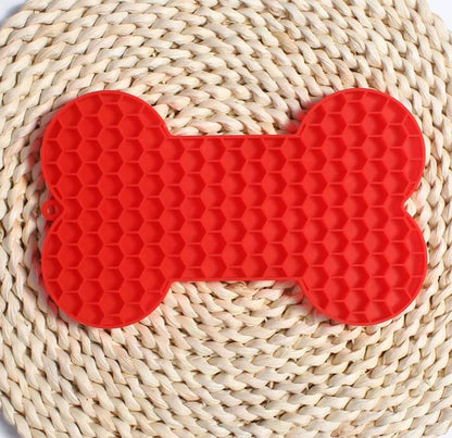 Bone Silicone Licking Dog Slow Food Mat - PawLuxeBone Silicone Licking Dog Slow Food Mat