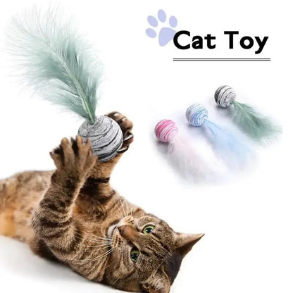 Cat Toy Feather Ball - PawLuxe