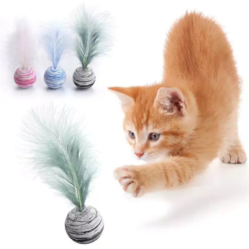 Cat Toy Feather Ball - PawLuxe