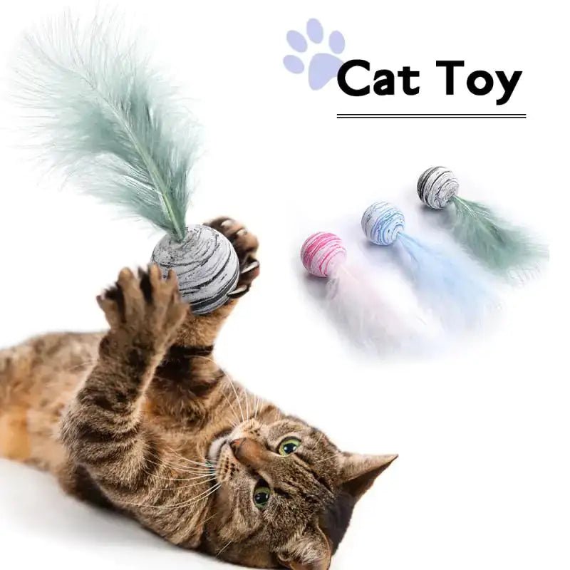 Cat Toy Feather Ball - PawLuxe