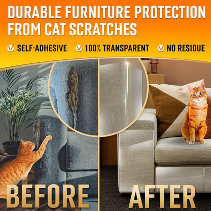 Heavy Duty Cat Scratch Deterrent Furniture Protectors for Sofa Clear 16 Sheets - PawLuxe