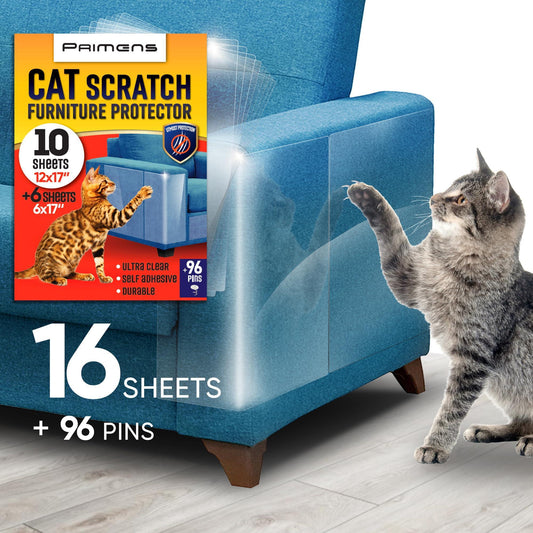 Heavy Duty Cat Scratch Deterrent Furniture Protectors for Sofa Clear 16 Sheets - PawLuxe