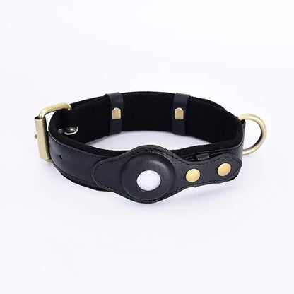 Leather Anti-Lost Dog Collar - PawLuxe
